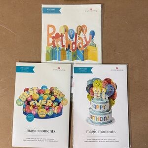 American Greetings Magic Moments Birthday Card Set - Blue, Yellow, Multicolor